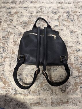 Black Leatherette Women’s Backpack Purse